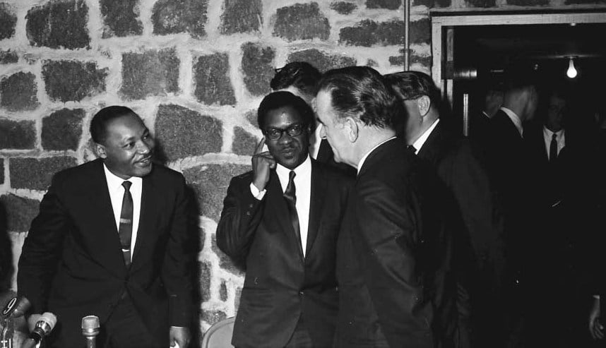 MLK speaking with Walter John Chilsen at UW-Marathon County, 1967 