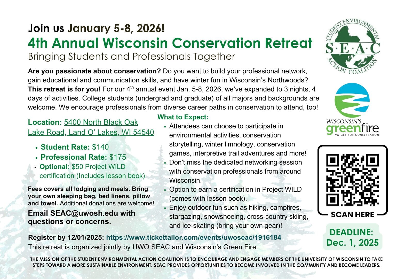 4th Annual Wisconsin Conservation Retreat flyer