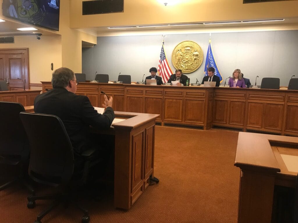 John Robinson, WGF, testifies in opposition to Senate Bills 127 and 128 at Wisconsin State Capitol, October 7, 2025