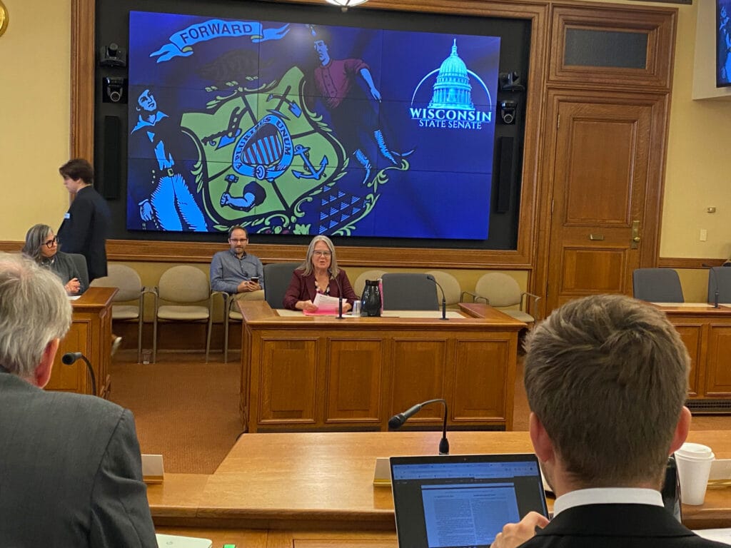 Meleesa Johnson, WGF, testifies on Senate Bill 456 at Wisconsin State Capitol, October 9, 2025